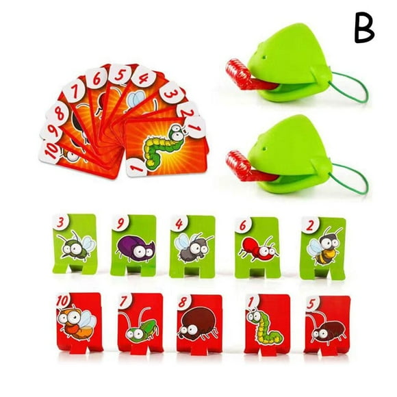 2-player frog battle Frog mouth sticking out tongue board game greedy snake chameleon playing cards parent-child interactive desktop children's toy