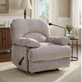thumbnail image 4 of Brown Modern Oversized Recliner Chair for Living Room, Extra Wide Manual Recliner with Footrest and Soft Fabric, Comfortable Lounge Seating, 4 of 10