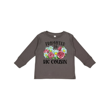 

Inktastic Promoted to Big Cousin with Flowers Gift Toddler Boy or Toddler Girl Long Sleeve T-Shirt