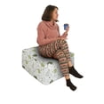 thumbnail image 2 of Vintage Palm Rectangle Pouf, Round Botanic Leaves Berries Floral Motifs Pattern on Plain Backdrop, Foot Stool for Living Room Office Ottoman with Cover, 25", White and Multicolor, by Ambesonne, 2 of 4