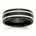 thumbnail image 1 of Titanium 8mm Black IP-plated Polished Band Ring 14 Size, 1 of 6