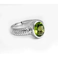 thumbnail image 3 of Ratan Gems Oval Green Peridot Gemstone Engagement Ring, 2.3 ct, Sterling Silver, 3 of 6