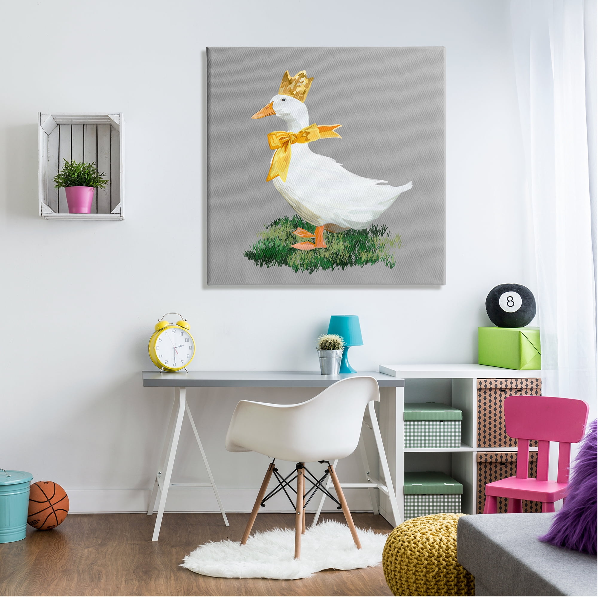 Stupell Industries Goose with Crown Animals & Insects Painting Gallery Wrapped Canvas Art Print Wall Art, 36 x 36