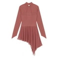 thumbnail image 5 of Aislor Women's Figure Skating Dance Costume Long Sleeve Roller Skating Dress Size S-XXL A Dusty Pink M, 5 of 7