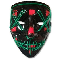 EL Wire Ghost Mask Slit Mouth Light Up Glowing LED Mask Halloween Cosplay Glowing