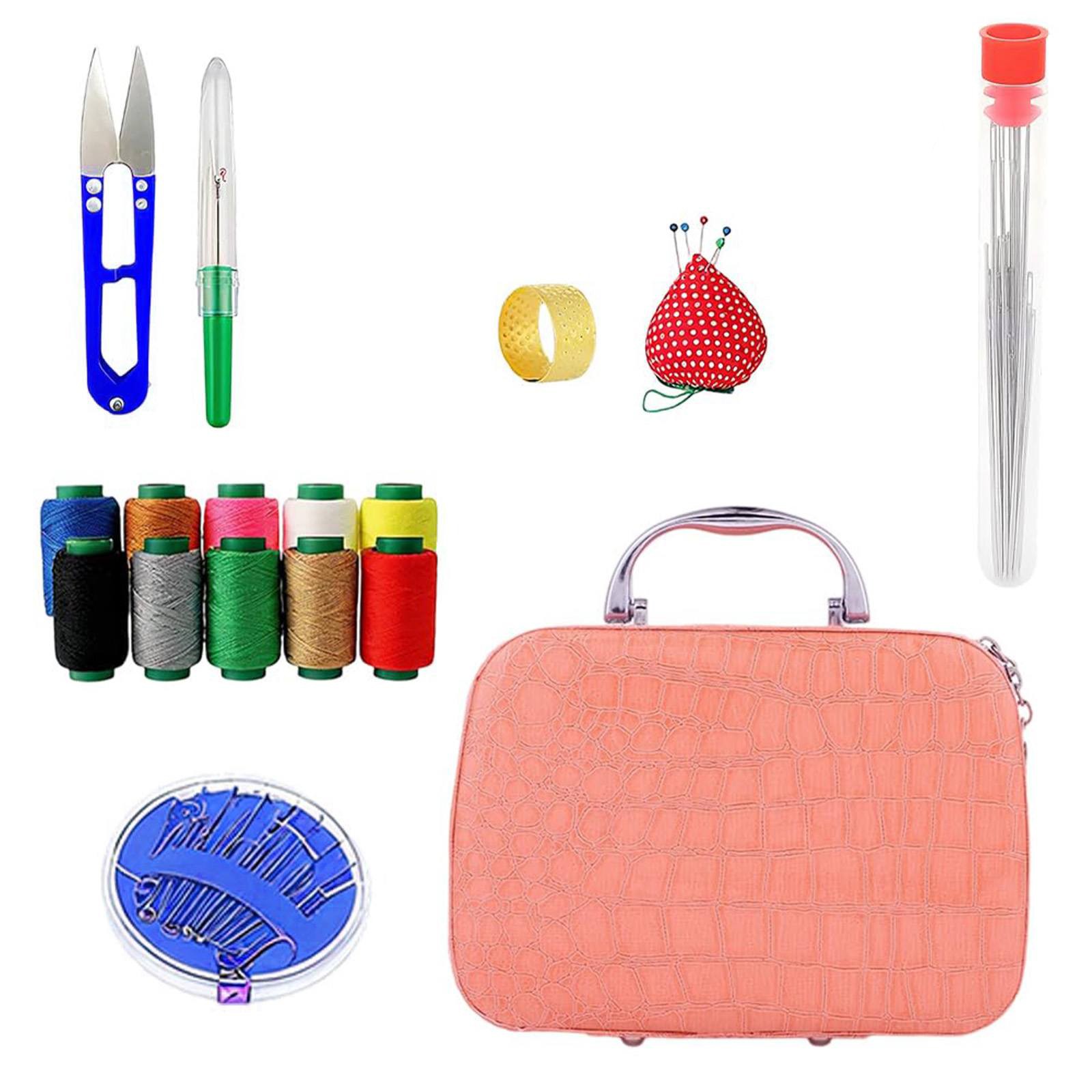Cozeii Portable Sewing Kit, 47-Piece Sewing Supplies with Zippered Case, for Home, Car, DIY Crafts,Easy to Carry, Craft Kits, 30 Needles, 10 Thread, 1 Scissors and so on, Gift Idea