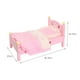 thumbnail image 3 of Cama de muñeca en miniatura, regalos de cumpleaños, muebles de madera con juego de cama, cuna en miniatura rosa para muñeca de escala 1/6, accesorios, 3 of 9