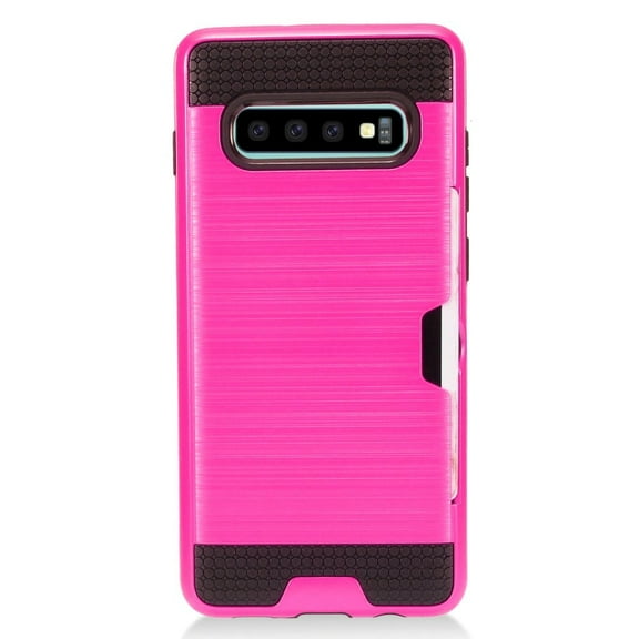 GSA Brushed Case w/CC Slot for Samsung Galaxy S10 Plus (6.4") - Hot Pink