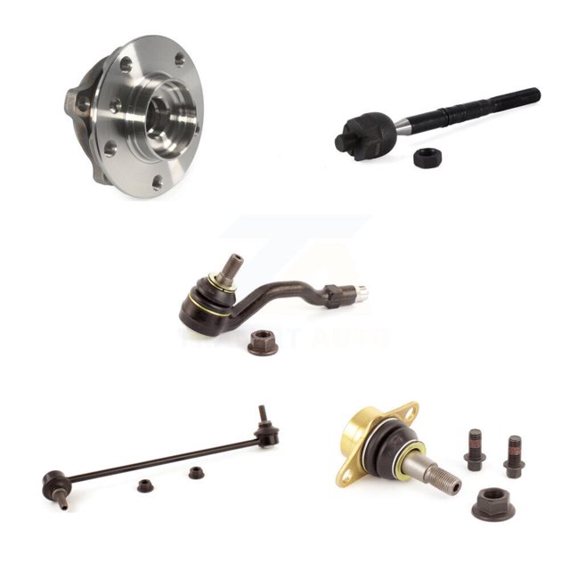 Transit Auto Front Left (Driver Side) Hub Bearing Assembly Suspension Lower Ball Joint Outer Inner Tie Rod End and Sway Bar Stabilizer Link Kit (5Pc) for Car 2010 BMW X3 K7T-103868