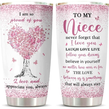 

Niece Gifts Tumbler Niece Gifts from Auntie/Uncle Gifts For Niece Niece Gifts from Aunt Best Niece Ever Birthday Christmas Graduation Gift for Nieces To My Niece Coffee Cup 20oz 1PC