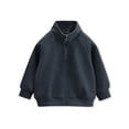 thumbnail image 7 of BXJX Boys Cotton Outfit Sets, Half Zip Long Sleeve Stand-up Collar 2 PC Sweatshirts and Sweatpants Sets Dark Gray Size 7-8 T, 7 of 7