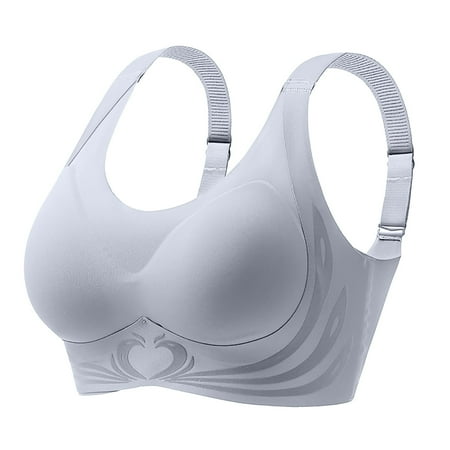 kamemir Supportive Bras for Women Womens Wireless Seamless Full-Coverage Convertible T-Shirt Bra With Moisture-Wicking(Light Gray M)