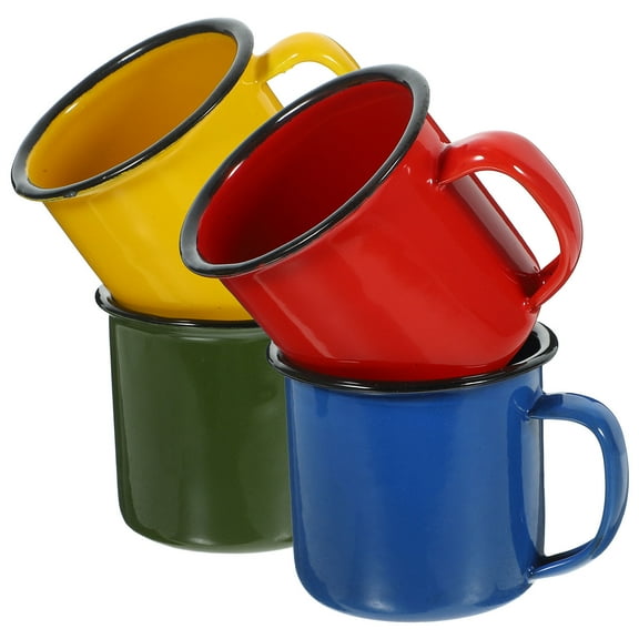 Masteelf 4 Pcs Mugs Enamel Mug Enamel Kitchenware Child 6.50X6.50X6.00CM