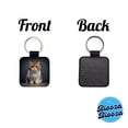 thumbnail image 4 of Exotic Shorthair Cat Photo Faux Leather Square Keychain, 4 of 7