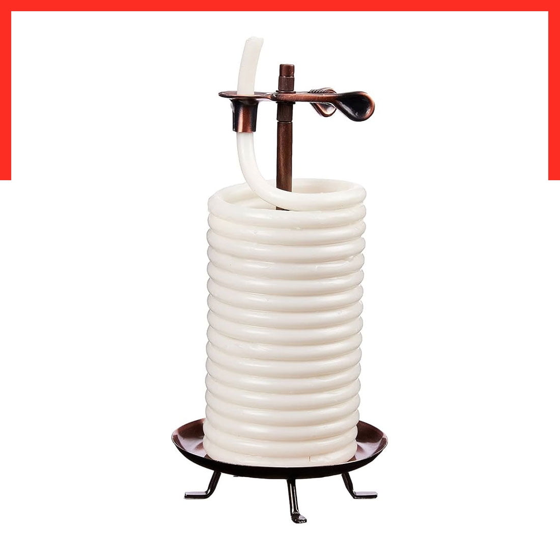 Eclipse Candle by the Hour - 80-Hour Beeswax Coil Candle with Cotton Wick - Vanilla Scent - White Beehive Design
