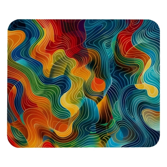 PhooArto Comfortable Mouse Pad Abstract Colorful Pattern Desktop Mousepad , 21 x 25 cm Mouse Mat, Non-Slip Rubber Base, Improves Speed and Precision