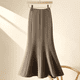 thumbnail image 3 of Elegante vestido de cintura alta y longitud media para mujer, otoño/invierno 2024, nuevo estilo, falda de cola de pez adelgazante, de moda, 3 of 5