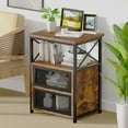 thumbnail image 3 of VECELO Set of 2 Nightstands with Flip Doors, Side End Table for Bedroom/Living Room/Office, Brown, 3 of 9