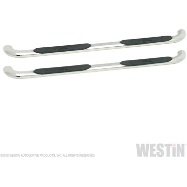 Westin Platinum Series 4 Inch Oval Step Bars - Cab Length Nerf Bars With No-Drill Mounting Kit