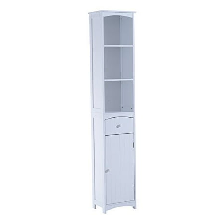 Country Style Storage Cabinets Anself 67” Modern Country Compact Free Standing Bathroom Storage Cupboard Cabinet - White ()