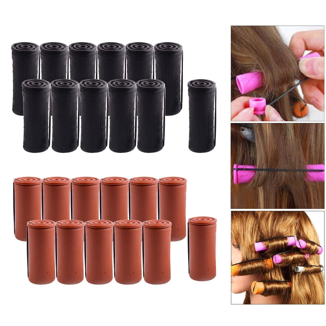 24 Piezas Cold Perm Rods ing Hair Sin Calor Antideslizante Elástico Pequeño Mediano Tamaño Grande Natural y Ondulado Rod Mujeres Hai Macarena Varillas de permanente de onda fría