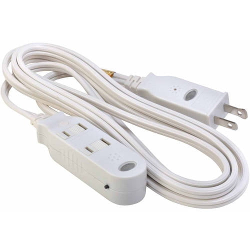 SmartCord Safety 3Outlet Extension Power Cord w/ HeatSensing Alarm