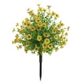thumbnail image 3 of Flor de violeta artificial, estaca de jardín, arbustos de vegetación de imitación, planta artificial decorativa para bodas, al aire libre, exterior, amarillo, 3 of 8