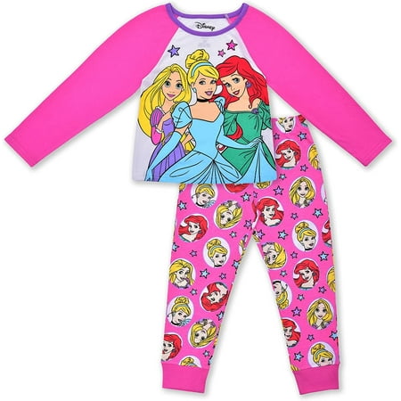 

Princess Cinderella Rapunzel and Ariel Girls 2 Piece Long Sleeve Tee and Jogger Set (Loungewear Style) Toddler