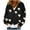Black, variant on Women's Fuzzy Fleece Cardigan Sweaters Casual Long Sleeve V Neck Heart Print Button down Knit Coats Cozy Sweater Jackets(Yellow,Medium)