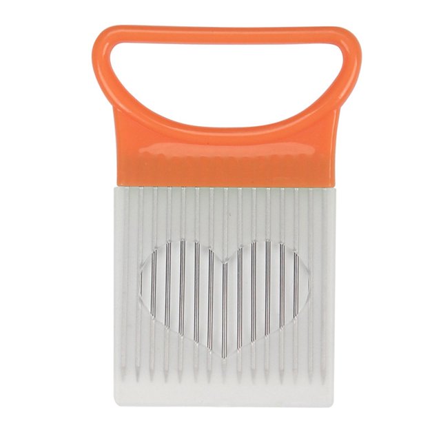 Soporte para cebollas para cortar, de acero inoxidable, con agarre ergonómico, utensilio de cocina portátil Mango de PP