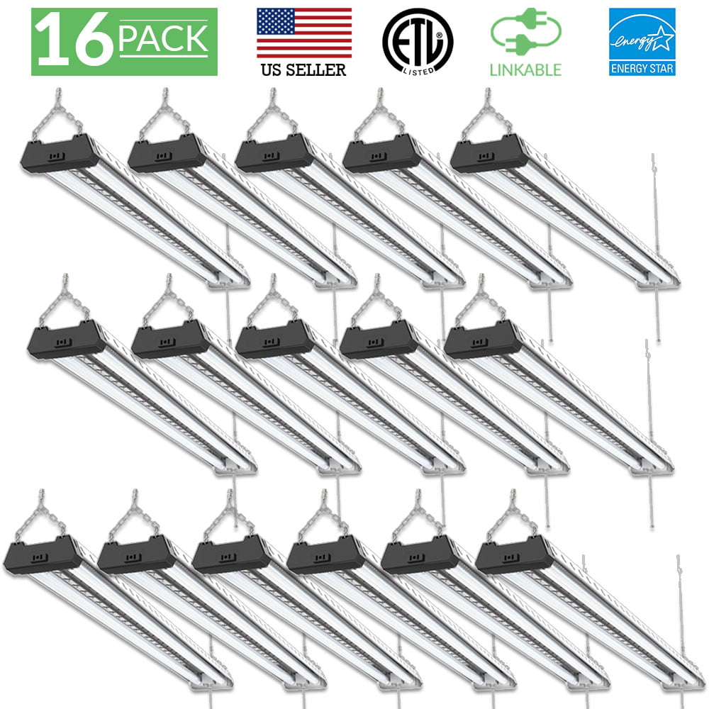 SUNCO 6 PACK 4ft 40W LED Industrial Utility Shop Light 5000K Daylight Frosted