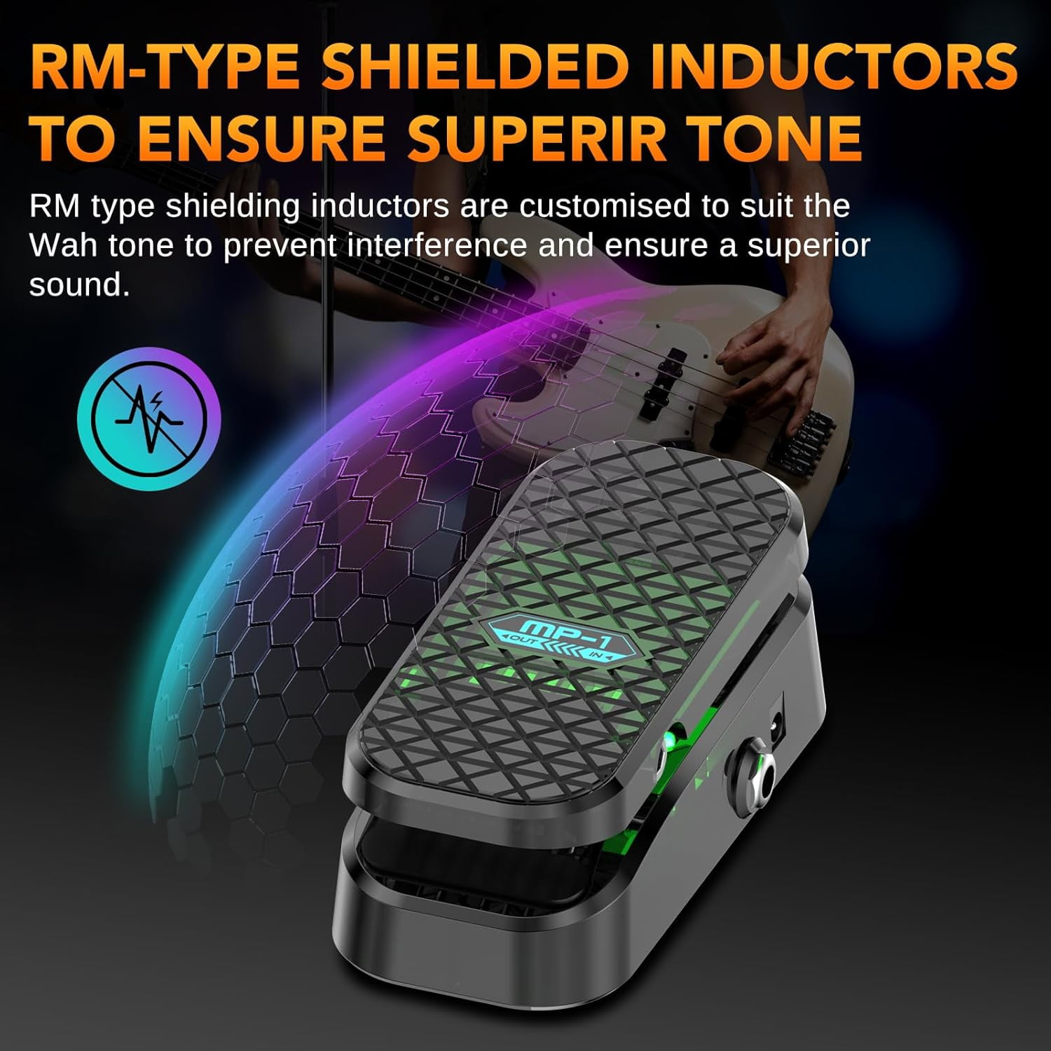 Mini Volume & Wah Combo, Pure Analog Wah Effects and Active Volume Control Pedal for Electric Guitar, RM-Type Shielded Inductor for Superior Wah Tones, 23° Wide Angle Travel, LED Mode Indicator