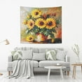 thumbnail image 2 of WOBOGO Sunflowers Oil Paintings Tapestry 80×60in Home Living Room Bedroom Wall Hanging Ornaments, 2 of 10