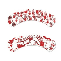 100Fens Halloween Party Decoration Knife Cake Plugin Cake Surround Bar Horror Vibes Cake Decoration Card Insertion Cake Surround