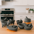 thumbnail image 6 of YOPIDO Mexican Molcajete 8in Handmade with Natural and Authentic Volcanic Stone Ideal for Guacamole, Spices, Salsa, Pesto & More, 6 of 7