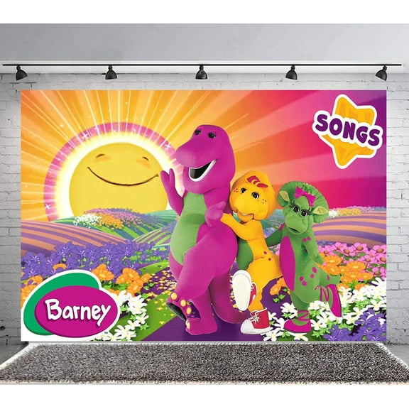 Barney & Friends Backdrop Banner Party Supplies Poster Movie Theme Background for Photography Birthday Decorations