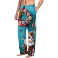 thumbnail image 6 of Salouo Whimsical Cats and Flowers Scene Print Pajama Pants for Men, Lounge Pants Elastic Waistband Casual Men's sleepwear Loungewear Sleep Pajama Pant -Medium, 6 of 7