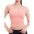thumbnail image 5 of Made by Olivia Women's Four-way Stretch V-Neck Ribbed Seamless Crop Top -Made in USA, 5 of 6