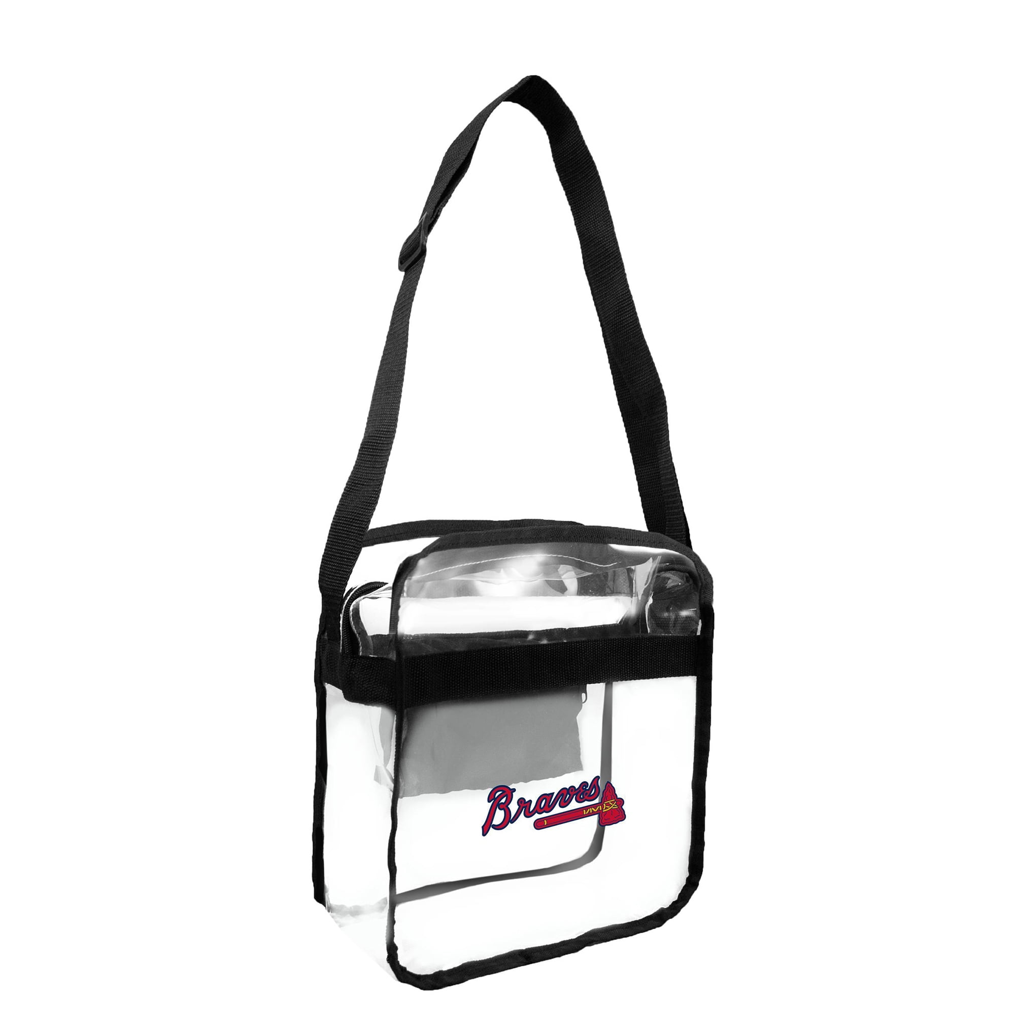 Little Earth MLB Clear Carryall Cross Body Bag, Atlanta Braves