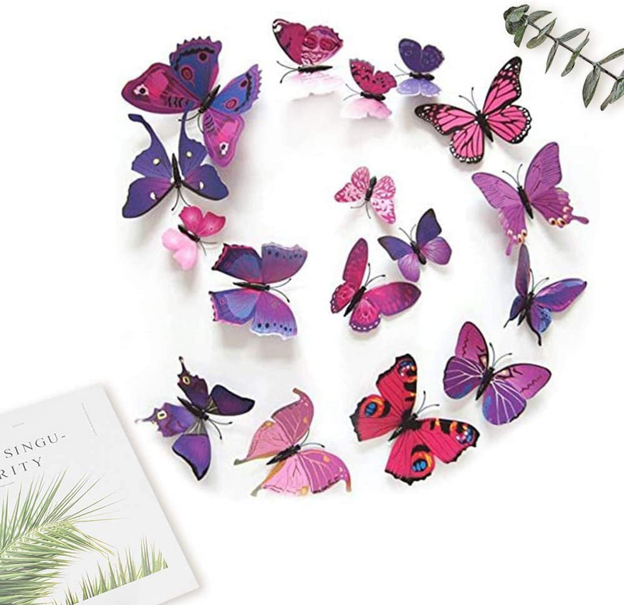 3D Butterfly Stickers, 36 Pieces Purple Butterfly Stickers/Decorative  Butterflies, Wall Stickers Bedroom Adult Girl Butterfly Decoration Wall  Stickers 