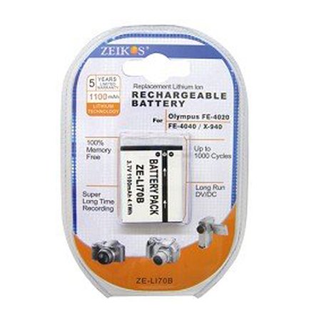 Zeikos Battery Grip - Zeikos ZE-LI70B Lithium Battery for Olympus LI70 (1100mAh)