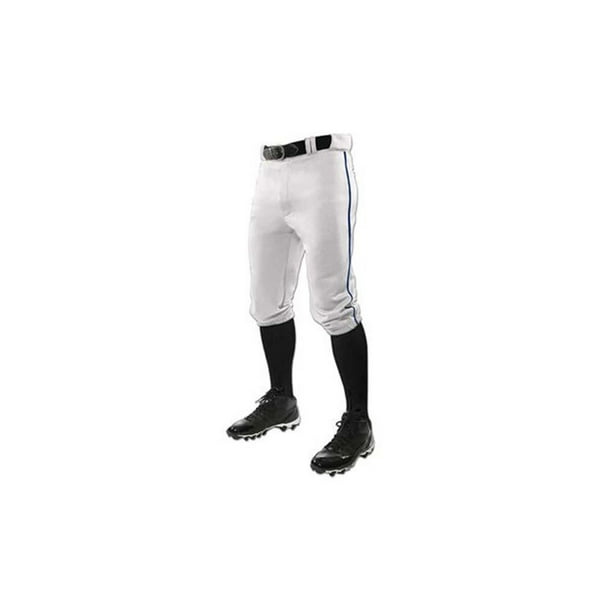 Champro Adult Triple Crown Knicker with Braid Pants: BP101A Small /  White/Navy - Walmart.com