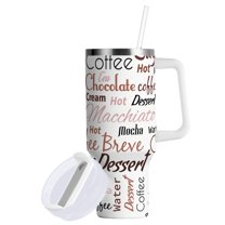 Yayeee Tumbler with Lids and Straws and Handle Insulated Cup 40oz Stainless Steel Vacuum Bottle for Iced & Hot Beverages