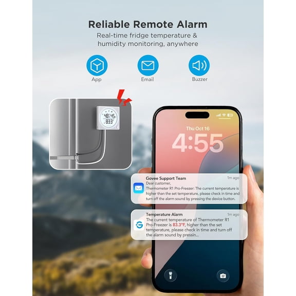 Smart WiFi Refrigerator Thermometer