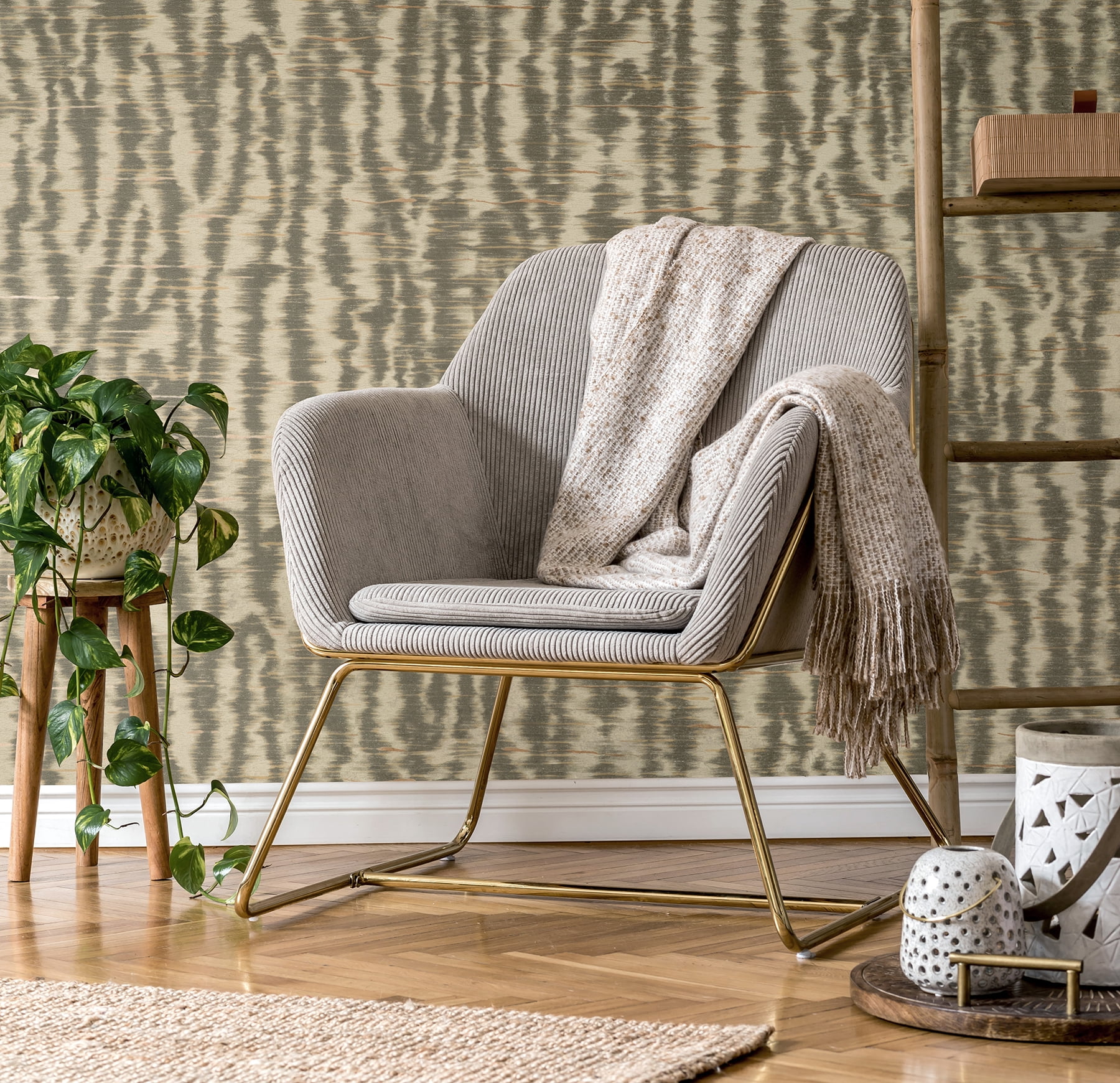 Fine Decor Hartmann Brown Stripe Texture Wallpaper
