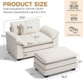 thumbnail image 3 of JULY'S SONG 49.5" W Oversized Accent Chair with Ottoman, Chenille Cloud Sofa Chairs in Living Room, Comfy Reading Chair with Deep Seat, Modern Armchair in Extra Wide Armrests,Beige, 3 of 12