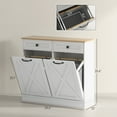 thumbnail image 3 of HOMCOM Tilt Out Laundry Hamper Cabinet with 2 Baskets and 2 Drawers, White, 3 of 8