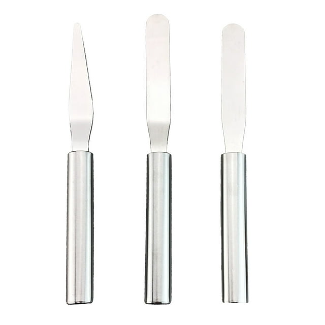 Stainless Steel Scraper Three Piece Set Cream Baking Spatula Set Cake Demoulding Knife Smoothing Knife