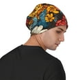 thumbnail image 4 of Naloa Colorful Vintage Floral Pattern Soft Beanie Hat, Knit Beanie Daily Beanie in Fine Knit for Women Men Winter Travel, Outdoor, 4 of 7