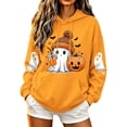 thumbnail image 2 of Women Hoodies Casual Pullover Pullover Sweatshirts Casual Fall Clothes Ladies' Halloween Printed Long Sleeved Hooded Sweatshirt Top Jump One Size for Shipping Orange Xxl, 2 of 6